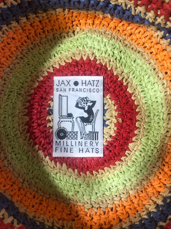 Rare Vintage Jax Hatz SF Floral Topiary Dome Straw Cocktail Hat MCM Style Retro main image 11